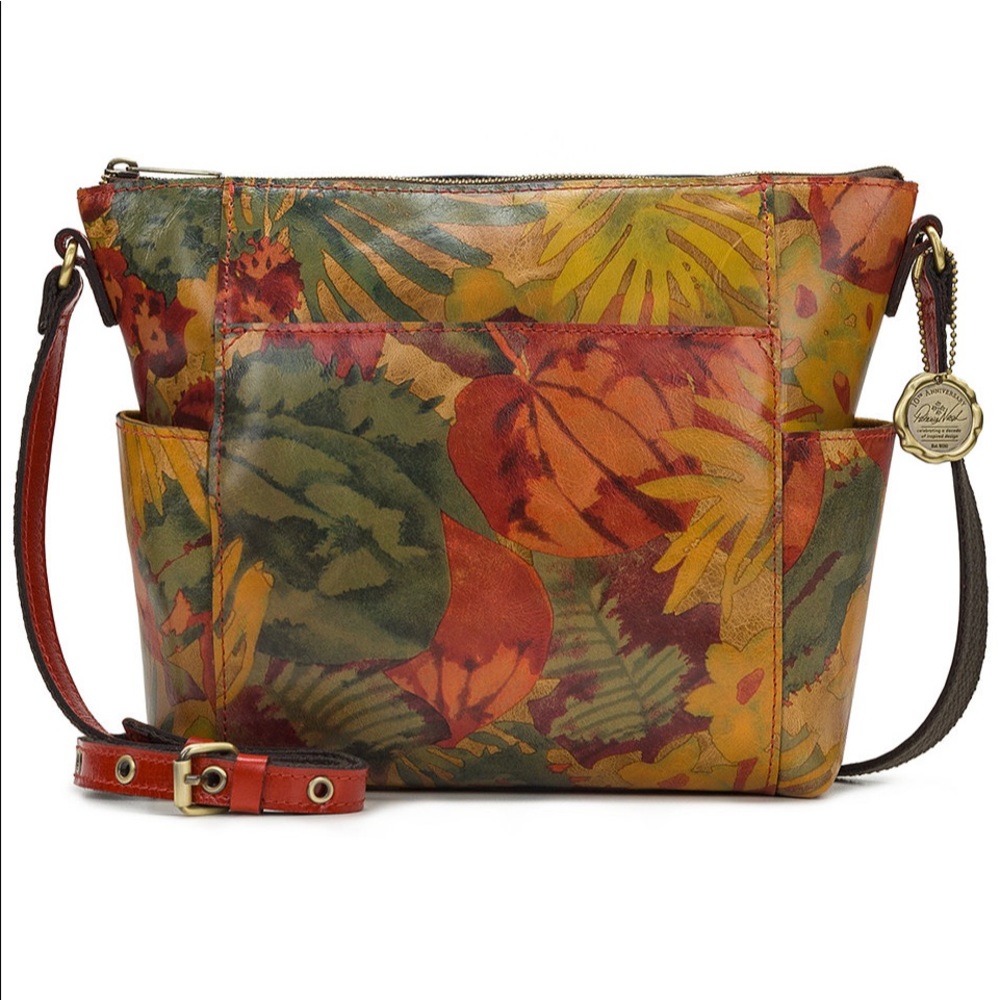 EUC: Patricia Nash Aveley Tropical Dreams Leather Crossbody Purse